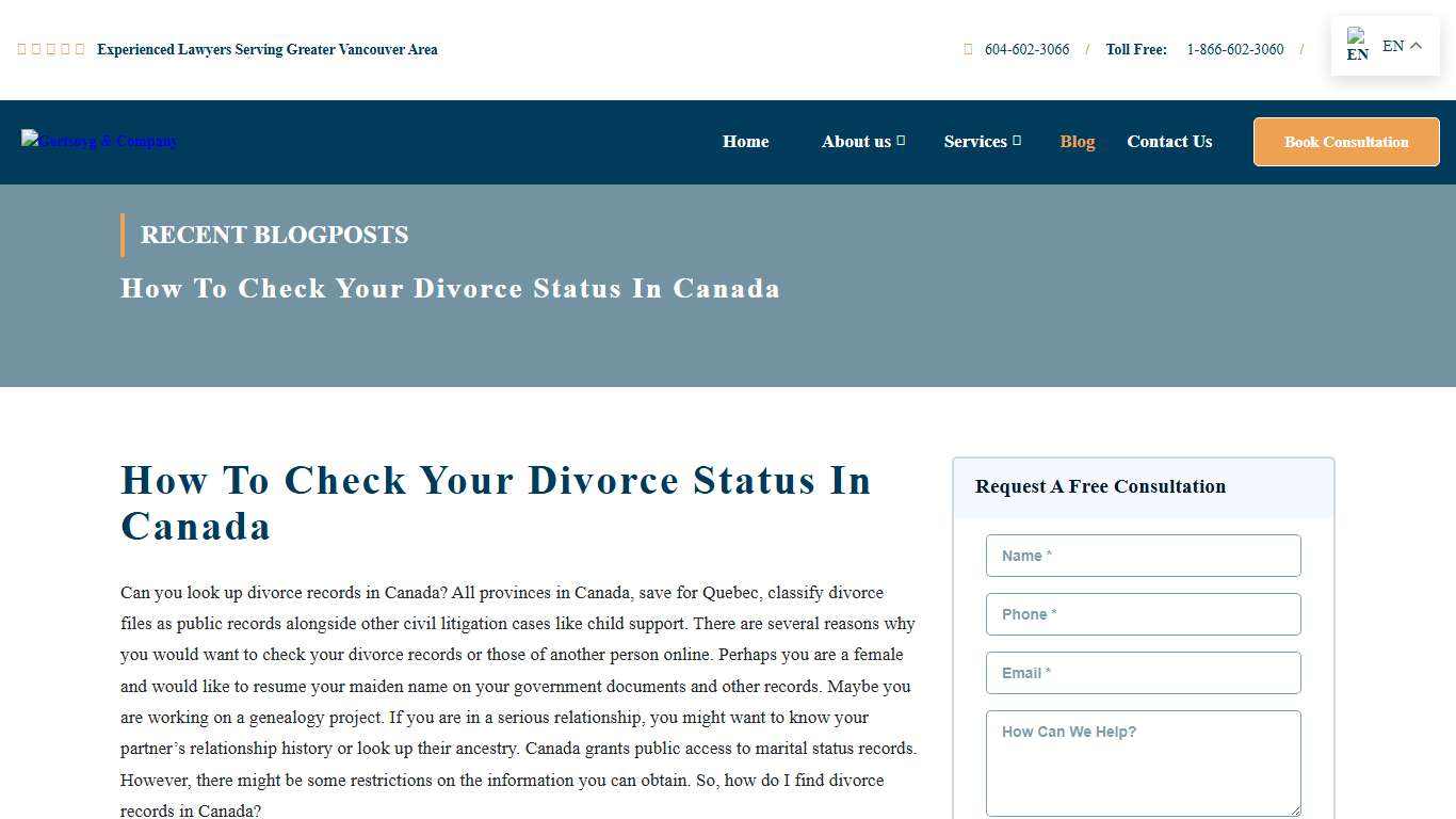 How to Check Your Divorce Status in Canada - Gertsoyg & Company